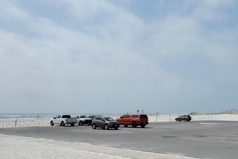 Opal Beach parking. gulf islands national seashore florida beaches, santa rosa area. florida travel blog