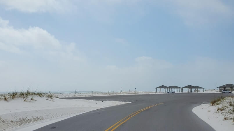 Opal Beach parking. gulf islands national seashore florida beaches, santa rosa area. florida travel blog