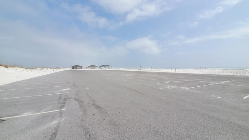 Opal Beach parking. gulf islands national seashore florida beaches, santa rosa area. florida travel blog