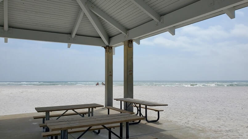 Opal Beach picnic in gulf islands national seashore. florida travel blog