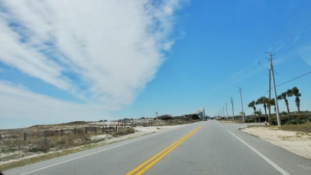 driving to perdido key state park beach. how to get to perdido key state park. florida travel blog