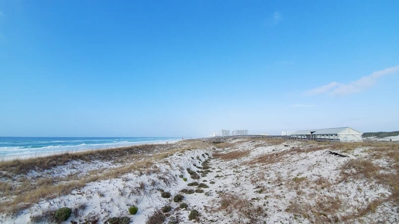destin dunes boardwalk to henderson beach state park swimming beach. florida travel blog