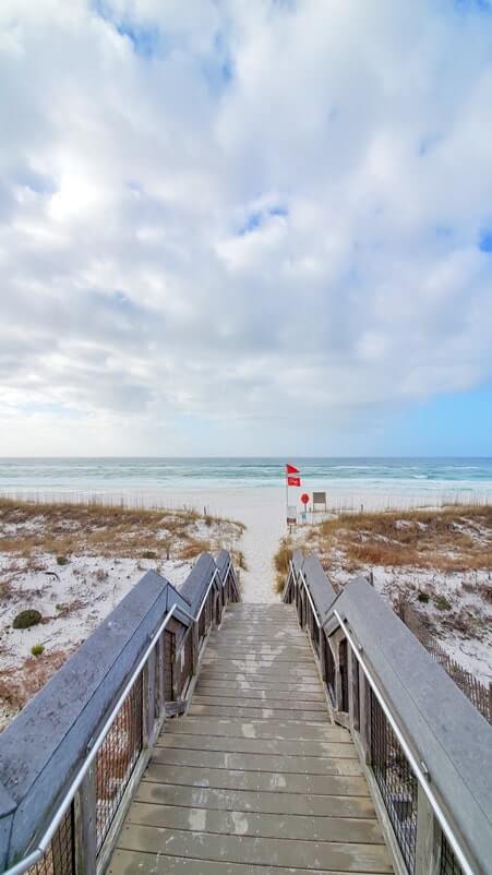 destin dunes boardwalk to henderson beach state park swimming beach. florida travel blog