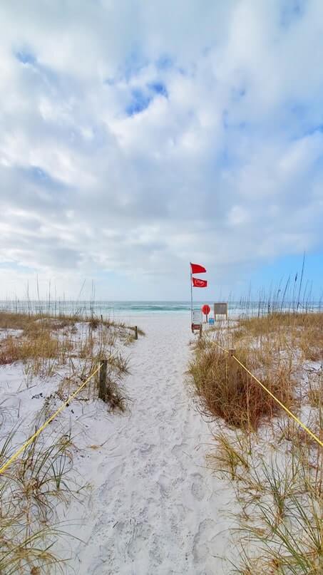 destin dunes boardwalk to henderson beach state park swimming beach. florida travel blog