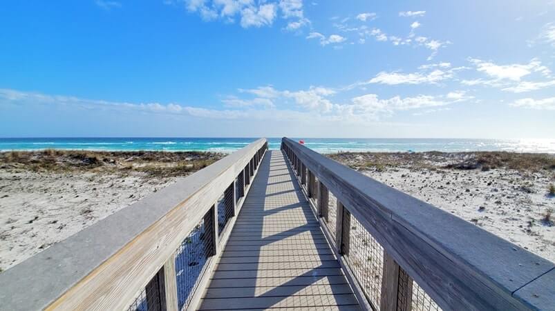 Henderson Beach State Park. dunes boardwalk to beach. florida travel blog