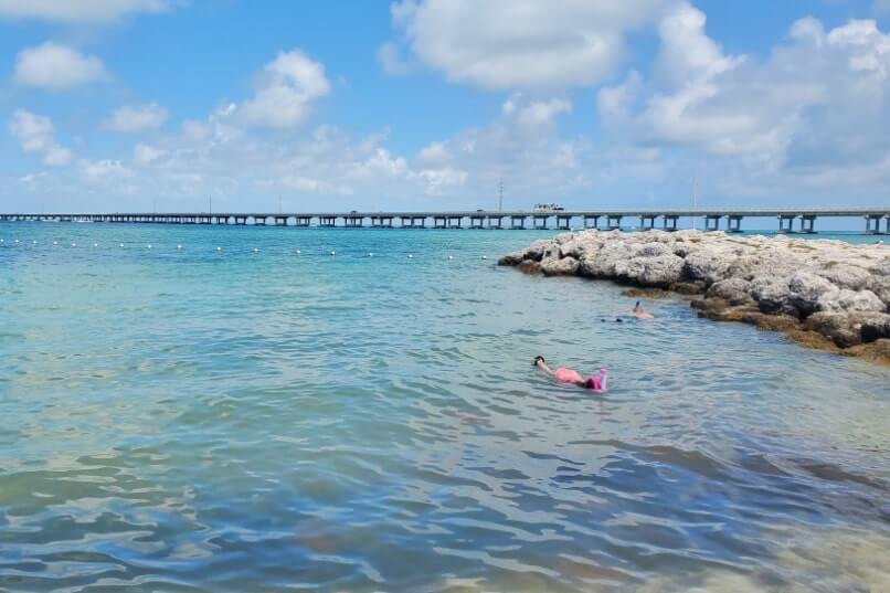 bahia honda state park snorkeling beach pier. florida keys travel blog