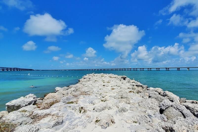 bahia honda state park snorkeling beach pier. florida keys travel blog