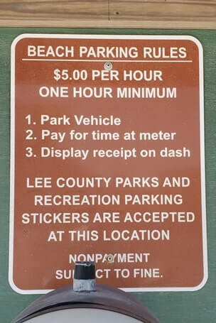 cost of Captiva Island public beach parking fee: Turner Beach parking fee. southwest florida travel blog