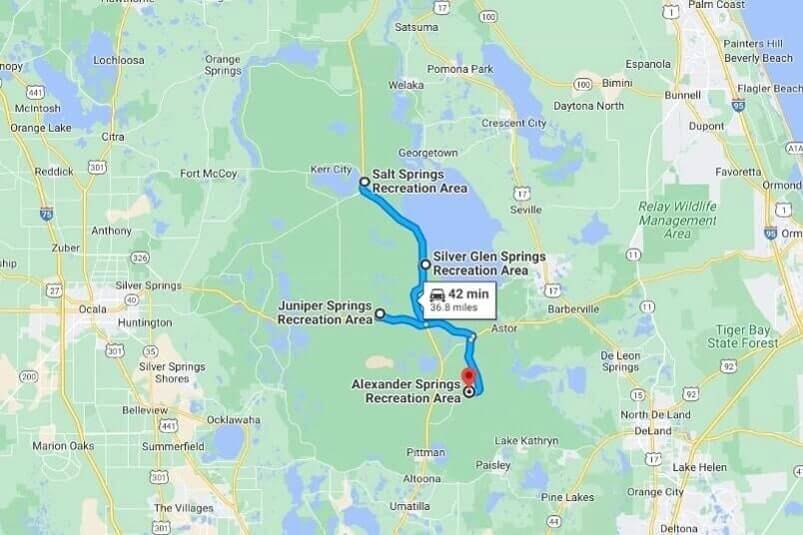Ocala national forest springs map. florida panhandle to ocala national forest to orlando. Best ocala national forest springs. florida travel blog