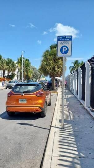 Pay for Southernmost Point parking. Key West parking fees. florida keys travel blog