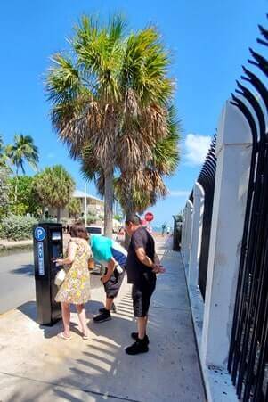 Pay for Southernmost Point parking. Key West parking fees. florida keys travel blog