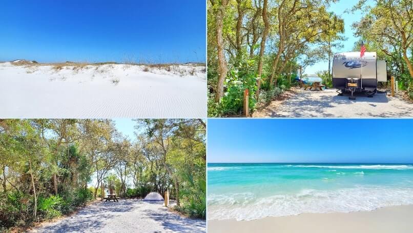 best florida panhandle camping: Grayton Beach State Park campground pictures. best florida panhandle campgrounds. florida travel blog