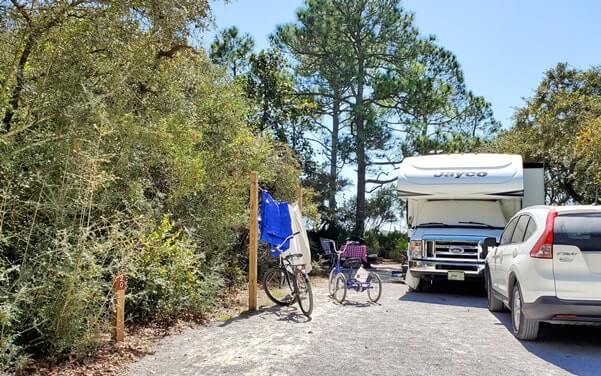 campsite #20. grayton beach state park campsite pictures. rv camping. florida travel blog