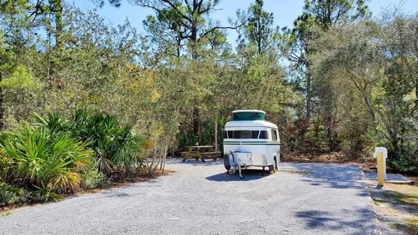 grayton beach state park campsite pictures. rv camping. florida travel blog