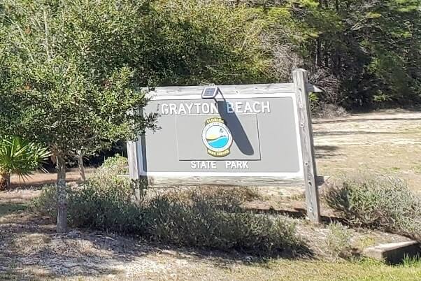 grayton beach state park campground entry. florida travel blog
