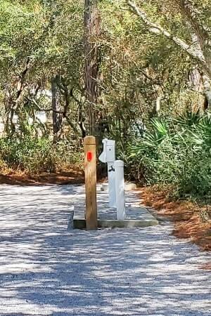 grayton beach state park campground has water and electrcity at each campsite. florida travel blog