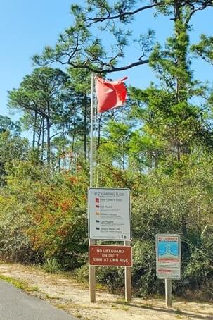 grayton beach state park campground near beach flag. florida travel blog