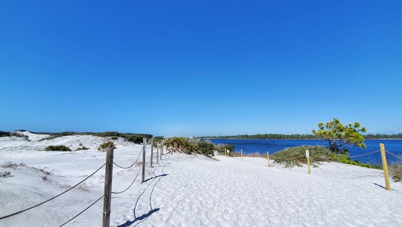 West Lake dunes near Grayton Beach State Park campground. dunes hiking near grayton beach state park campground. florida panhandle travel blog