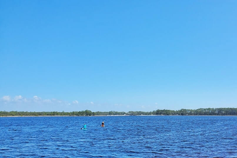 West Lake kayaking near Grayton Beach State Park campground. florida panhandle travel blog