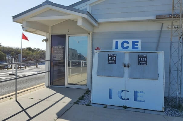 Henderson Beach State Park campground sells ice. florida panhandle travel blog
