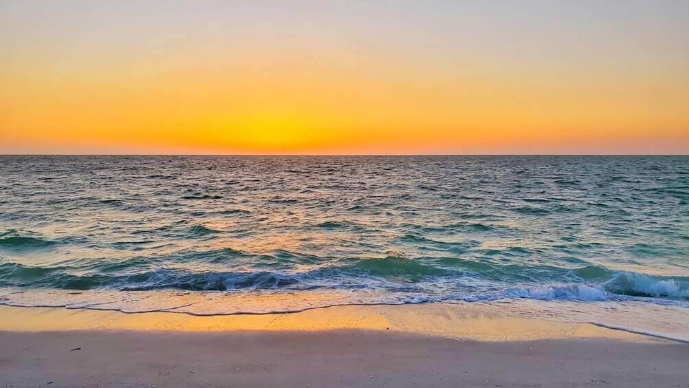 Marco Island to Tampa drive: cayo costa state park. sunset between marco island and tampa. marco island to cayo costa state park to tampa. florida road trip travel blog