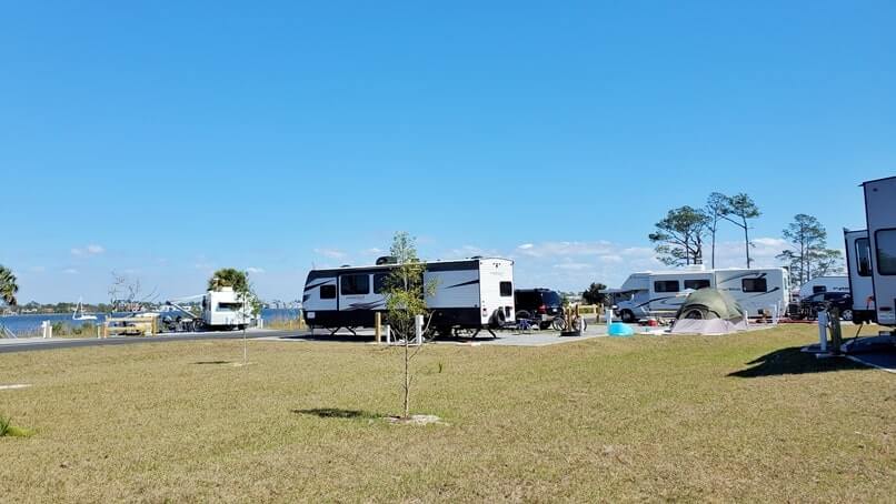 campsite pictures, st andrews state park campground. RV camping. tent camping. florida panhandle travel blog