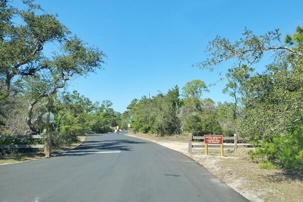 road to st andrews state park campground. florida panhandle travel blog