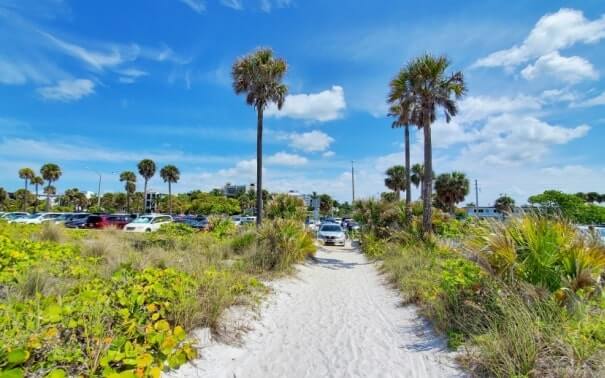 lido beach parking lot to lido beach public access. florida travel blog