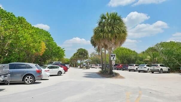 sanibel island beach parking lot: lighthouse beach parking lot. sanibel island public parking
