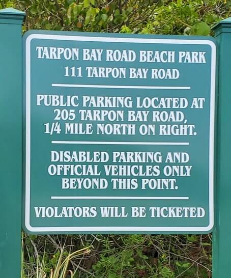 tarpon bay road beach parking lot. southwest florida travel blog