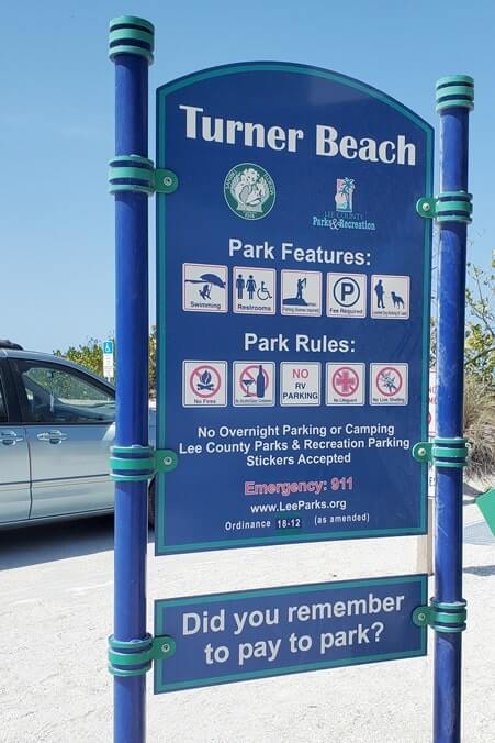 turner beach shelling public parking lot. florida travel blog