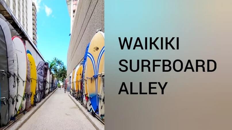 Waikiki surfboard alley. waikiki surfboards. oahu hawaii travel blog