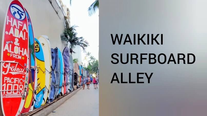 Waikiki surfboard alley. waikiki surfboards. oahu hawaii travel blog