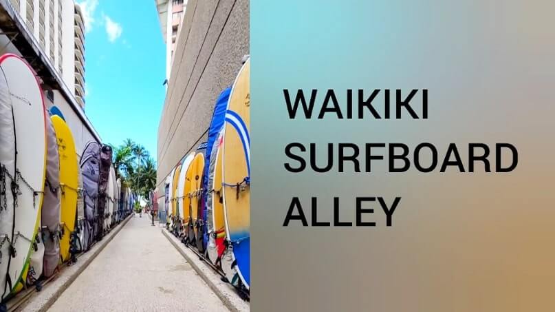 Waikiki surfboard alley walk. oahu hawaii travel blog