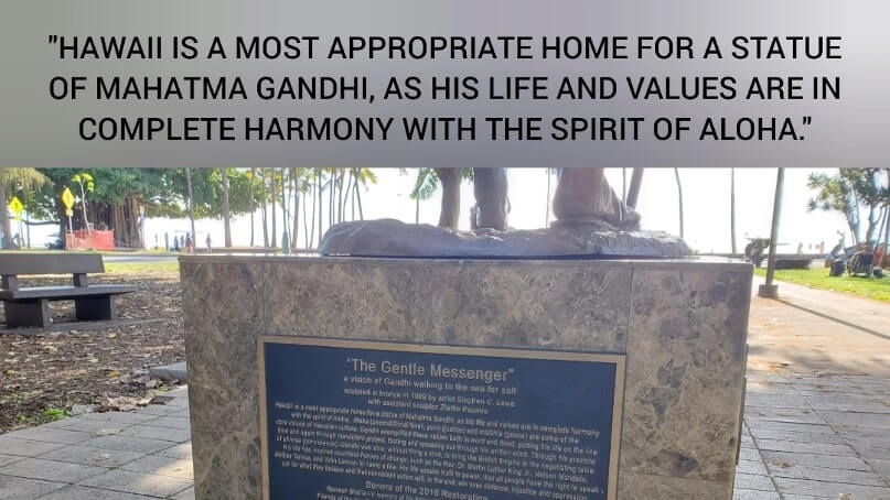 why is there a gandhi statue in Hawaii? honolulu, waikiki, oahu. hawaii travel blog