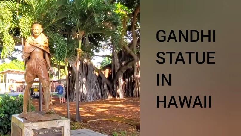 gandhi statue in honolulu hawaii. waikiki, oahu. hawaii travel blog