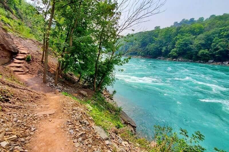 American side of Niagara Falls and Niagara Gorge USA: Devils Hole State Park. Niagara River and Niagara Gorge on the American side. ny travel blog