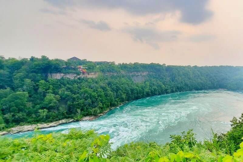 American side of Niagara Falls and Niagara Gorge USA: Whirlpool State Park. Niagara River and Niagara Gorge on the American side. ny travel blog