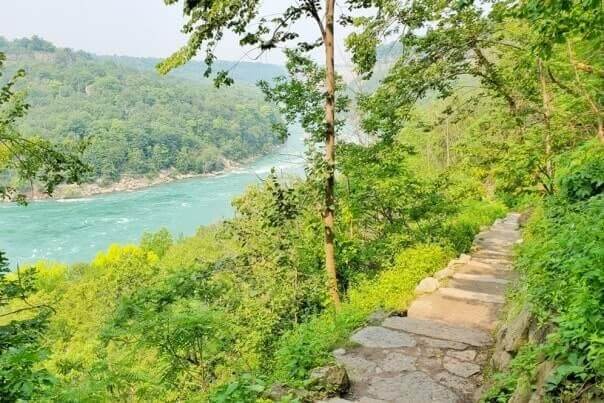 American side of Niagara Falls and Niagara Gorge USA: Whirlpool State Park. Niagara River and Niagara Gorge on the American side. ny travel blog