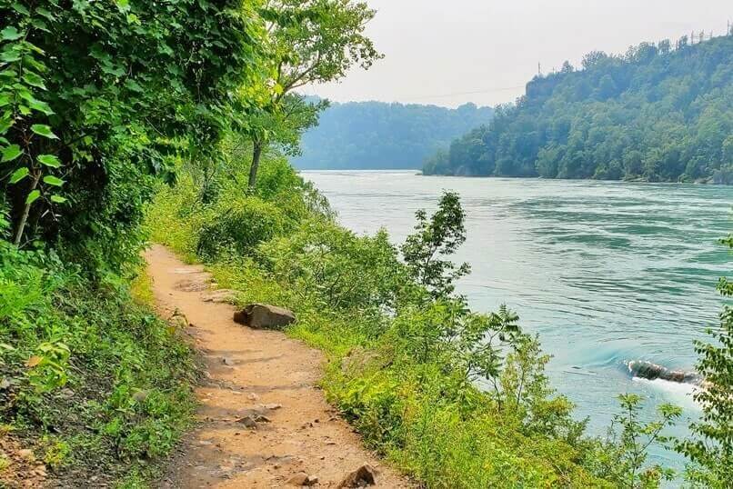American side of Niagara Falls and Niagara Gorge USA: Whirlpool State Park. Niagara River and Niagara Gorge on the American side. ny travel blog