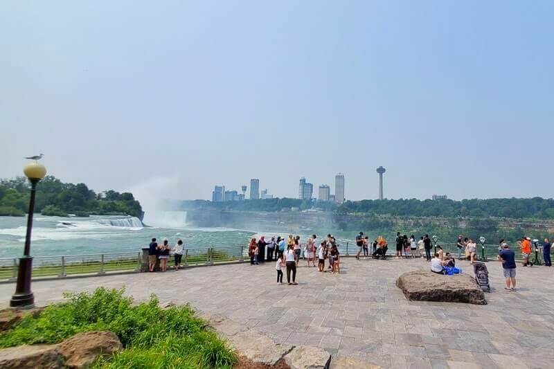 American side of Niagara Falls USA: Prospect Point. Top of Niagara Falls USA. ny travel blog
