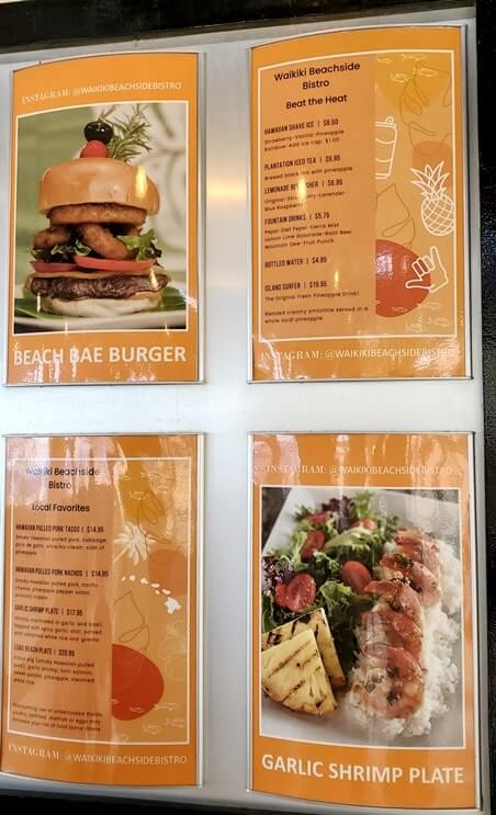 waikiki beachside bistro food. local food in hawaii. what to eat in waikiki. honolulu oahu travel blog