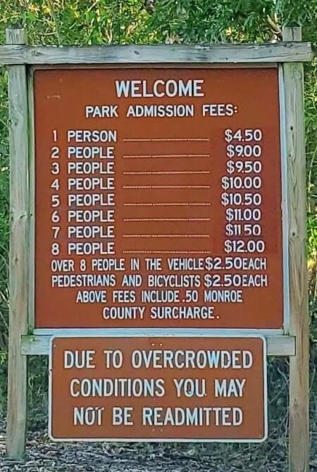 Cannon Beach entry fee cost in John Pennekamp Coral Reef State Park. Key Largo beach