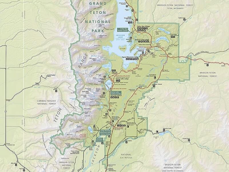 Grand Teton National Park map google maps attractions scenic