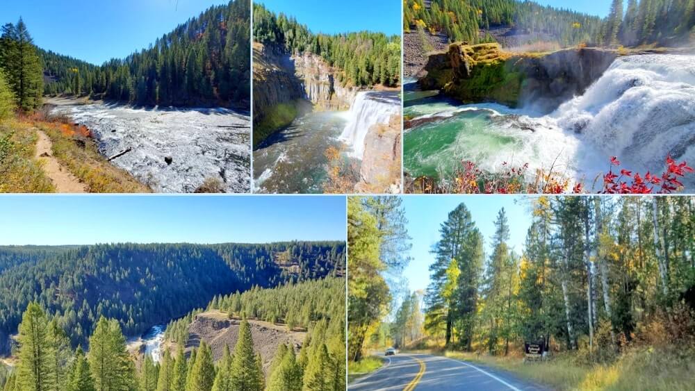 mesa falls scenic byway waterfalls. idaho waterfalls. targhee national forest waterfalls.