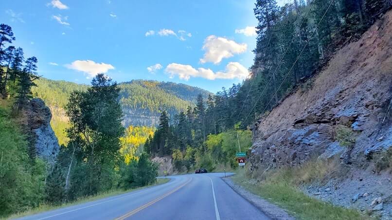 bridal veil falls parking, spearfish canyon, black hills naitonal forest