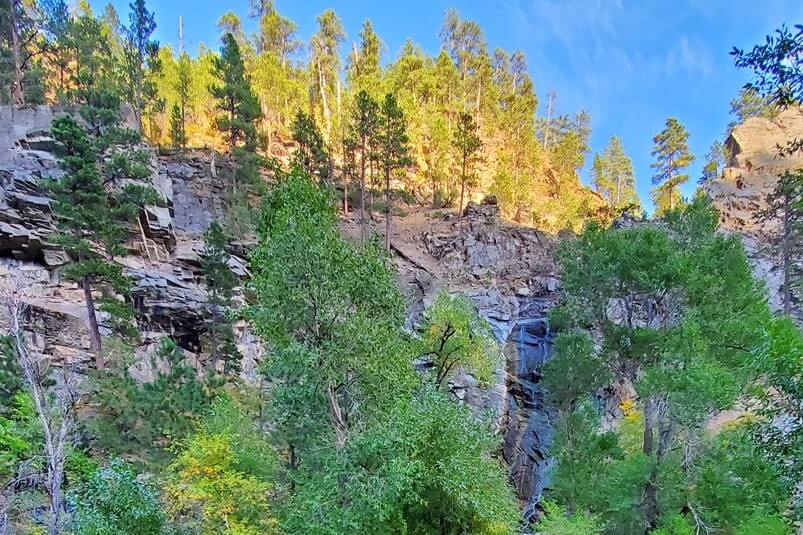 bridal veil falls, spearfish canyon, black hills national forest. spearfish canyon waterfalls. black hills waterfalls. south dakota waterfalls