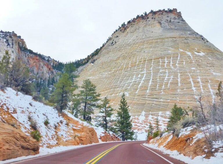 Zion National Park! Driving to see Checkerboard Mesa on Zion Mount ...