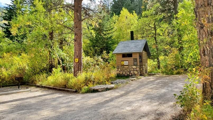 Long Valley picnic area bathroom. spearfish canyon bathroom
