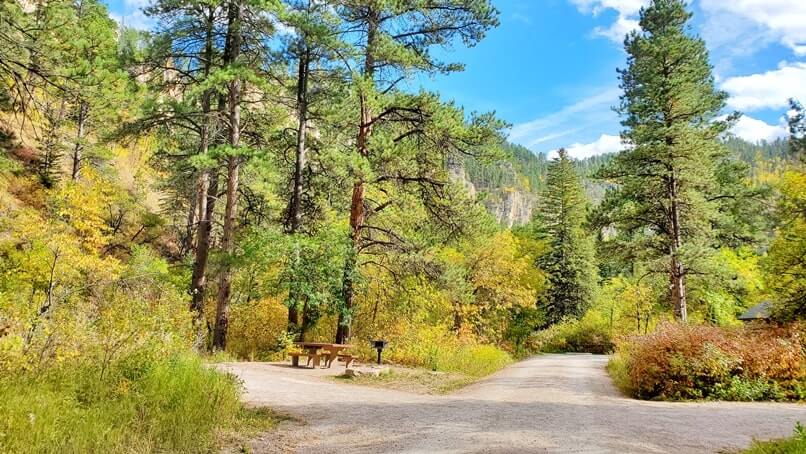 Long Valley picnic area. spearfish canyon picnic area. black hills picnic area